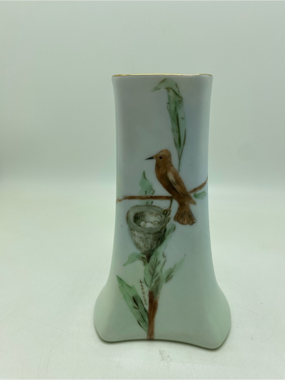 Vintage Austrian Porcelain Bird Vase